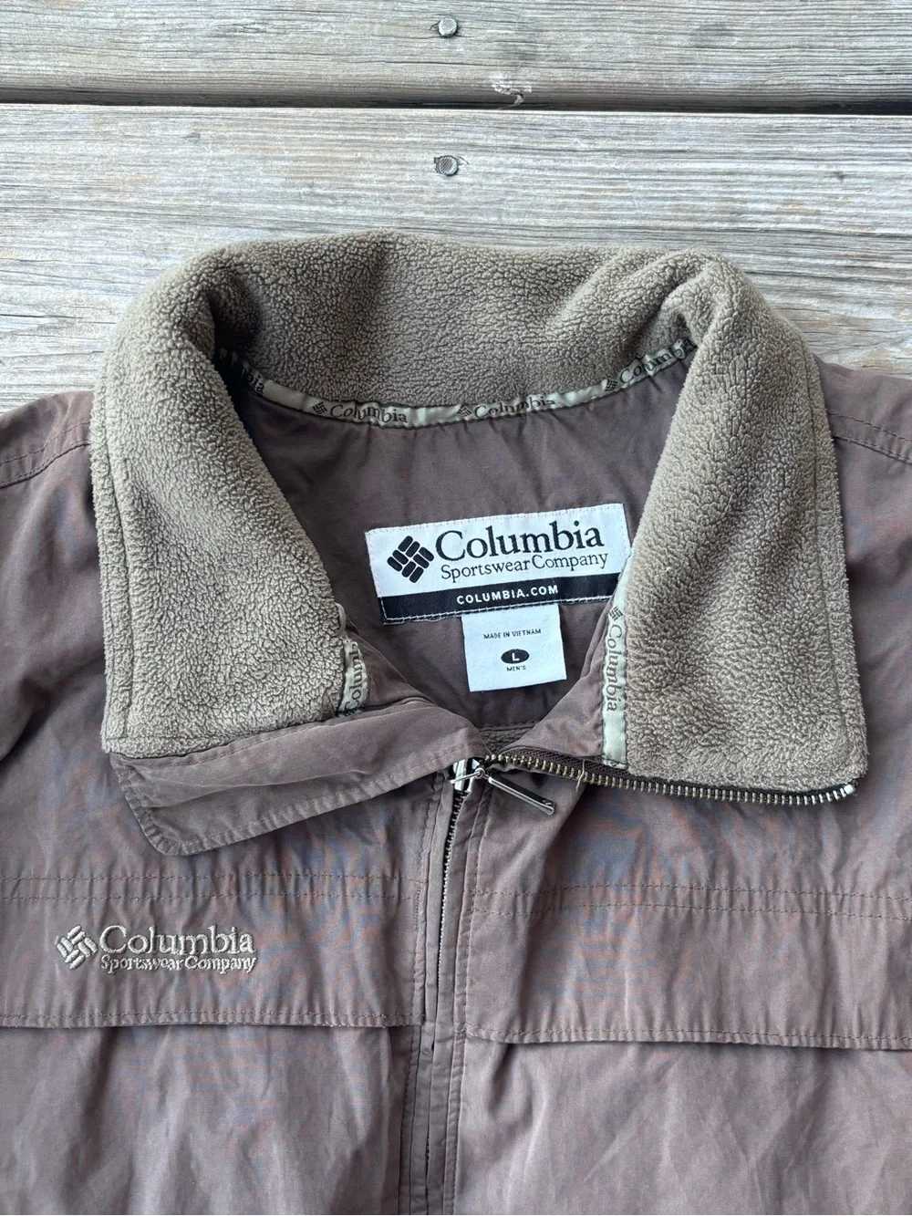 Columbia Men’s Brown Fleece Lined Zip Jacket